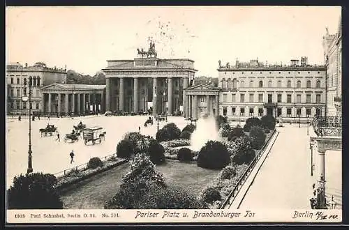 AK Berlin, Pariser Platz und Brandenburger Tor