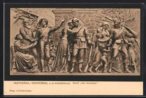 AK National-Denkmal auf dem Niederwald, Relief Der Abschied