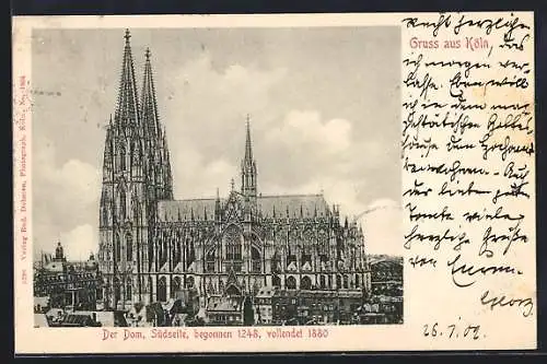 AK Köln, Südseite vom Dom