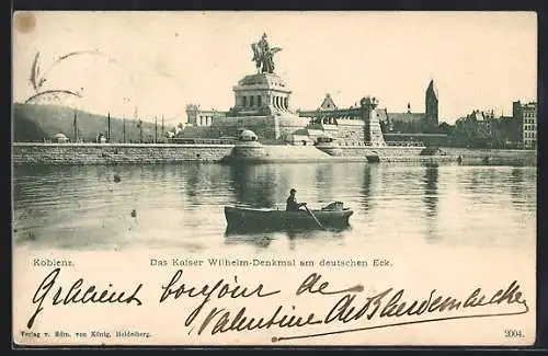 AK Koblenz, Das Kaiser Wilhelm-Denkmal am deutschen Eck