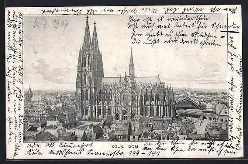 AK Köln, Blick zum Dom