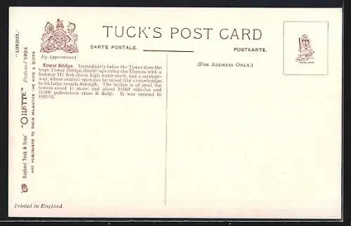 Künstler-AK London, Tower Bridge