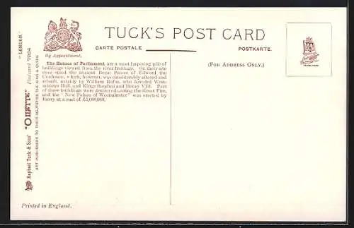 Künstler-AK London, The Houses of Parliament