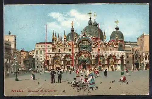 Künstler-AK Venezia, Basilica di S. Marco