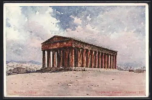 Künstler-AK Athènes, Temple de Thesèe