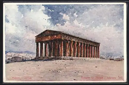 Künstler-AK Athènes, Temple de Thesèe