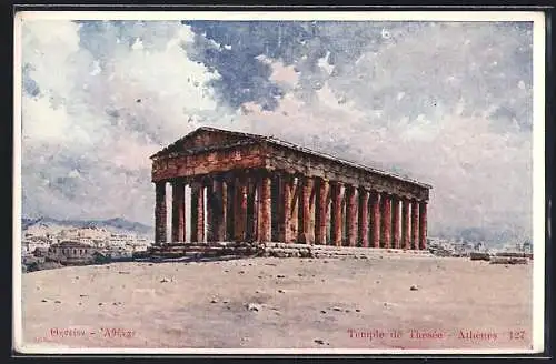 Künstler-AK Athènes, Temple de Thesèe