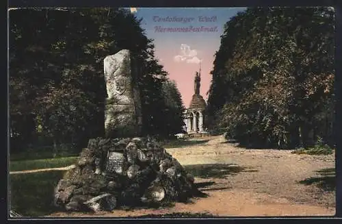 AK Detmold, Hermannsdenkmal im Teutobuger Wald