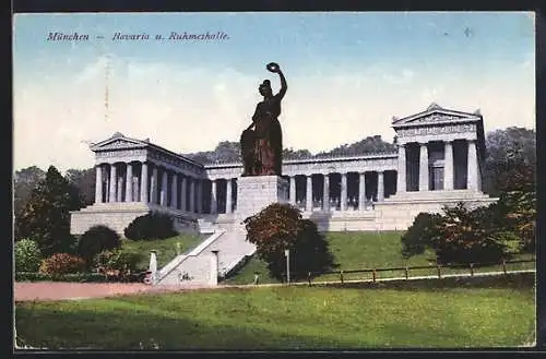 AK München, Bavaria mit Ruhmeshalle