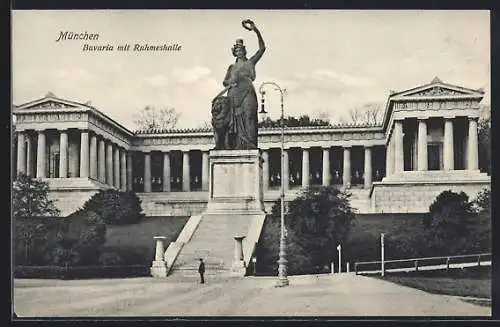 AK München, Bavaria vor der Ruhmeshalle