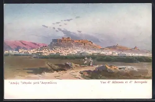 AK Athen, Vue d'Athenes et d'Acropole