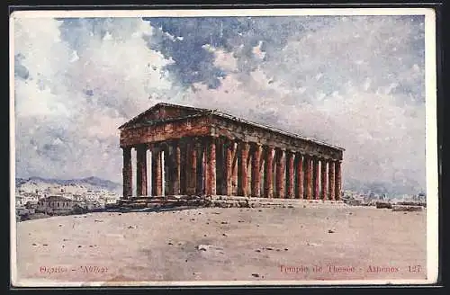 Künstler-AK Athènes, Temple de Thesèe