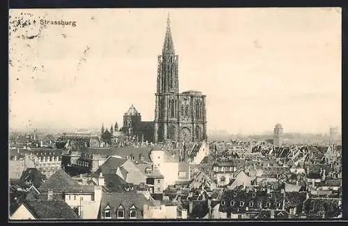 AK Strassburg i. E., Stadtansicht mit dem Münster