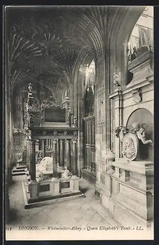 AK London, Westminster-Abbey, Queen Elizabeth`s Tomb