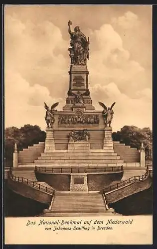 AK Rüdesheim, National-Denkmal auf dem Niederwald