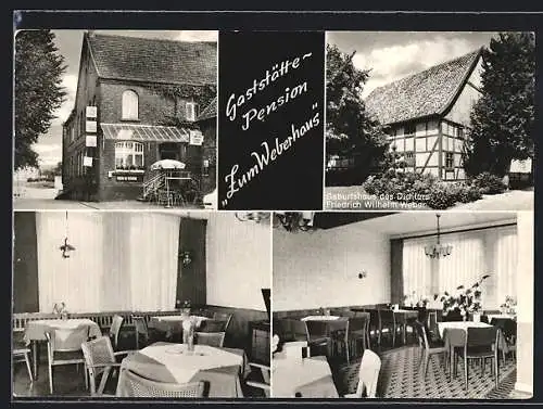 AK Bad Driburg-Alhausen, Gasthaus-Pension Zum Weberhaus, Innenansichten