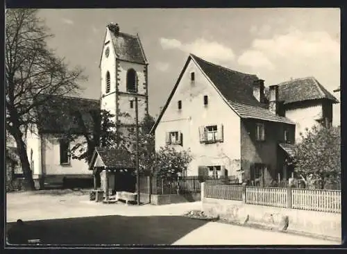 AK Eimeldingen, Strassenpartie mit Kapelle