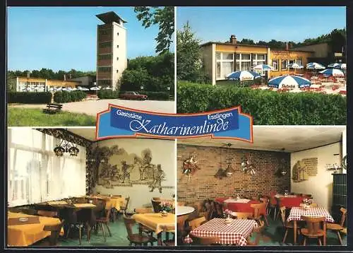 AK Esslingen-Rüdern, Gasthaus Katharinenlinde, Innenansichten