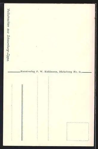 AK Schaumburg-Lippe, Paar in Volkstrachten