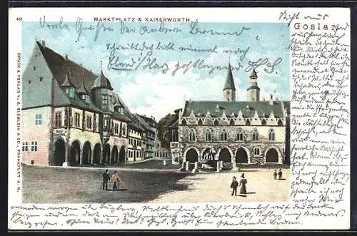 AK Goslar, Marktplatz und Kaiserworth