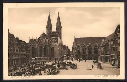 AK Braunschweig, Blick über den Altstadtmarkt