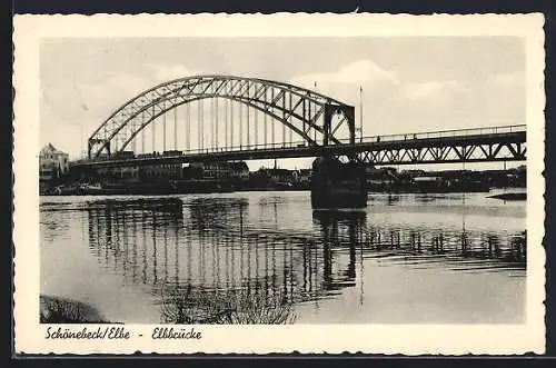 AK Schönebeck /Elbe, Blick auf die Elbbrücke