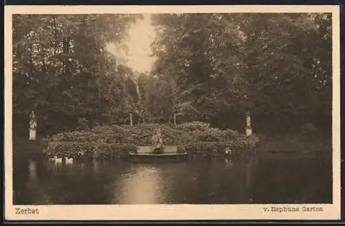 AK Zerbst, Teich im von Rephuns Garten, Bes. Gustav Kramer