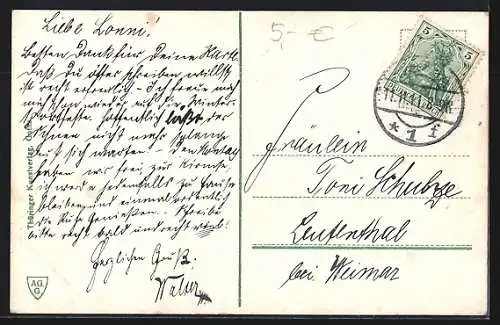 AK Gotha, Uferpartie mit Museum