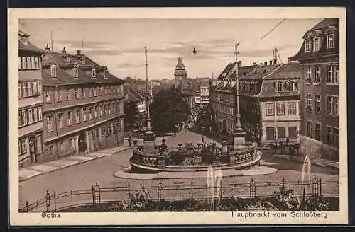 AK Gotha, Hauptmarkt vom Schlossberg