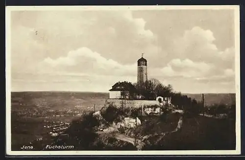 AK Jena, Pension am Fuchsturm mit Teilansicht