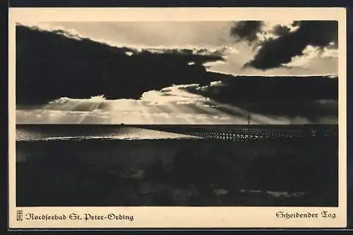 AK St. Peter-Ording, Nordseebad, Strand am Abend