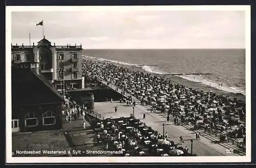 AK Westerland a. Sylt, Nordseebad, Strandpromenade