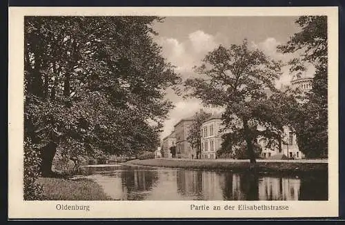 AK Oldenburg / O., Partie an der Elisabethstrasse