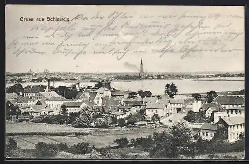 AK Schleswig, Teilansicht mit Kirche