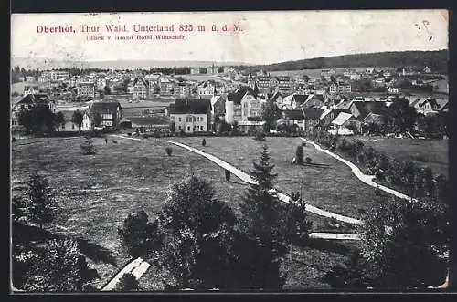 AK Oberhof /Thür. Wald, Unterland, Blick vom Grand Hotel Wünscher