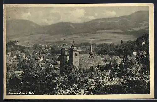 AK Schmalkalden i. Thür., Teilansicht mit Kirche