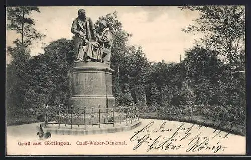 AK Göttingen, Partie am Gauss-Weber-Denkmal