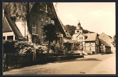 AK Sülzhayn /Südharz, Strassenpartie an der Schule