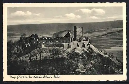 AK Wandersleben i. Thür., Blick auf die Burg Gleichen