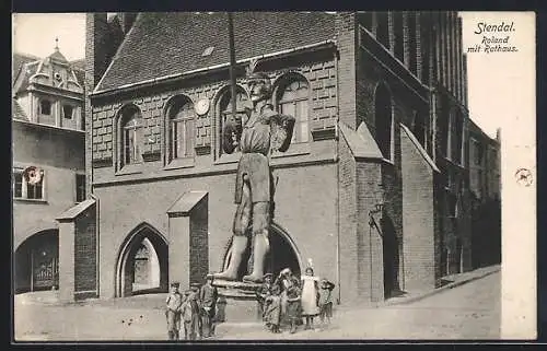 AK Stendal, Roland mit Rathaus