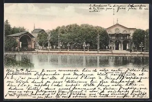 AK Wiesbaden, Kursaal vom Park aus gesehen