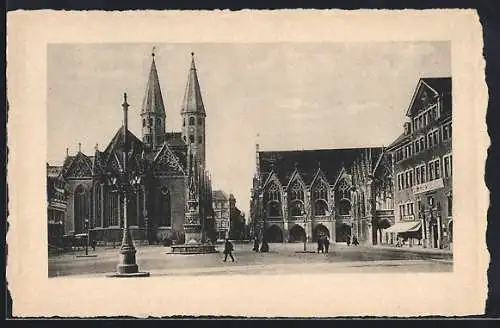 AK Braunschweig, Altstadtmarkt mit Rathaus