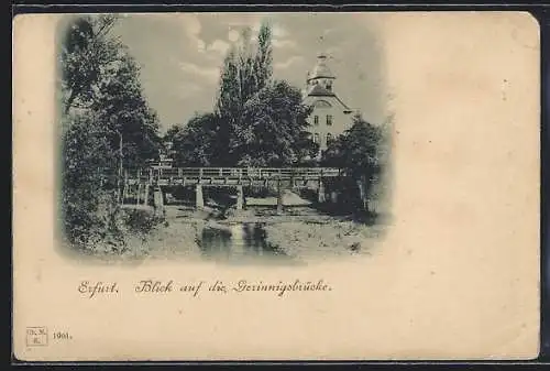 AK Erfurt, Blick auf die Gerinnigsbrücke