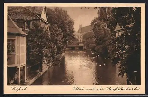 AK Erfurt, Blick nach der Barfüsserkirche