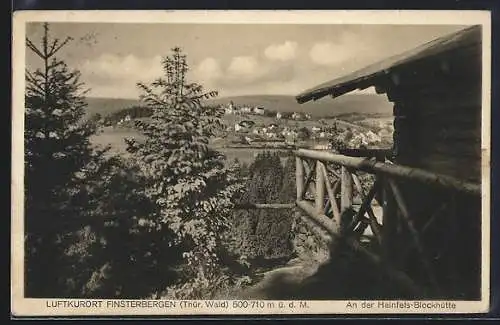 AK Finsterbergen /Thür. Wald, An der Hainfels-Blockhütte