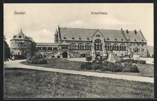 AK Goslar, Parkpartie am Kaiserhaus