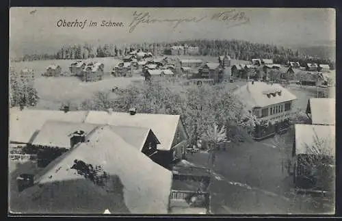 AK Oberhof / Thüringen, Teilansicht im Schnee