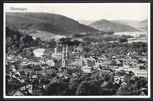 AK Meiningen, Teilansicht mit Kirche