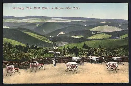 AK Inselsberg /Thür. Wald, Hotel Gotha, Blick von der Terrasse