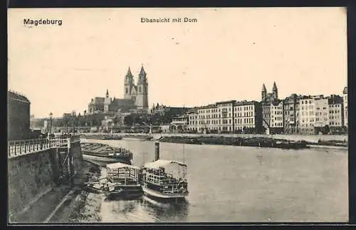 AK Magdeburg, Elbansicht mit Dom